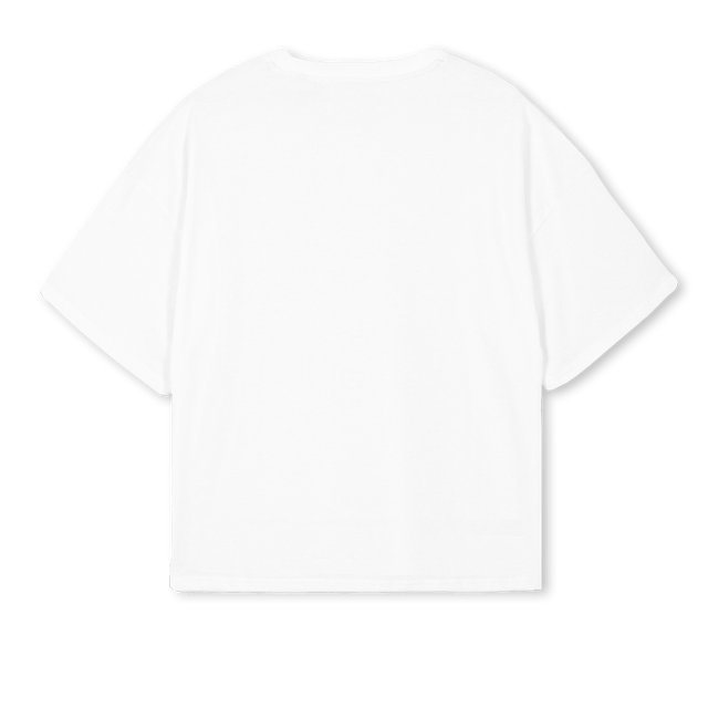 SYABLANCNOIR White Oversized Boxy Tee.