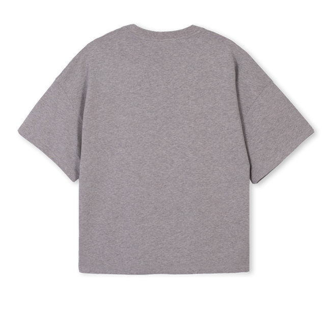 MONEYDOES_GM Grey Marl Oversized Boxy Tee