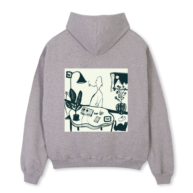 NIGHTMARESONWAX Grey Marl Oversized Hoodie.