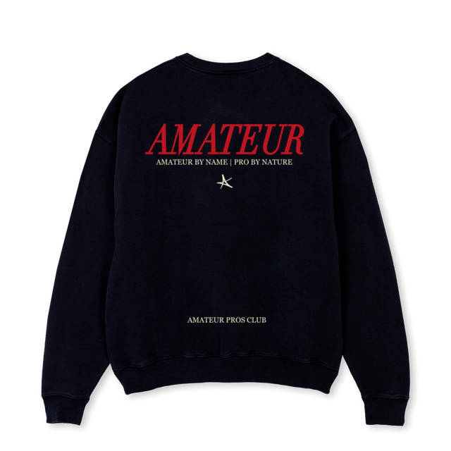 AMPCLUBSAMPLECNJ_BC Black Oversized Crewneck Sweater.