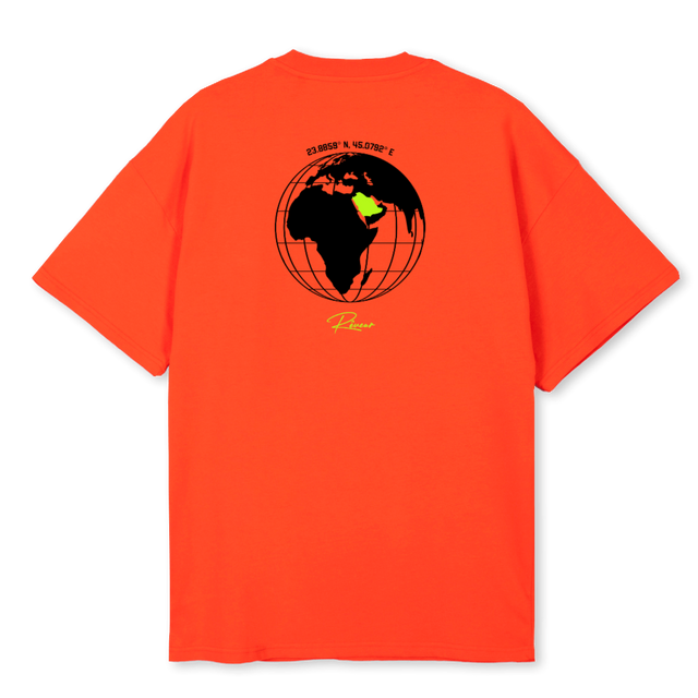 COUNTRY ART Hot Orange Oversized Tee.