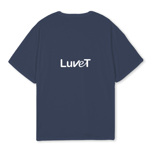 LUVETMSGTEE Navy Blue Oversized Tee.