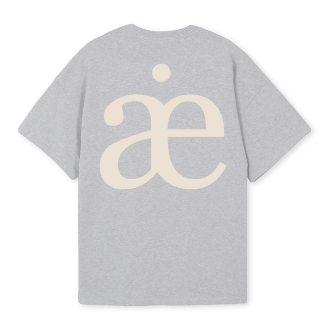 BILLI GRAU BEIGE Light Grey Marl Oversized Tee.