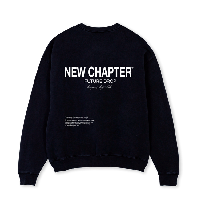 FUTURESWEAT Black Oversized Crewneck Sweater.