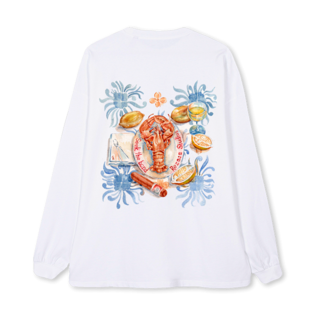 LOBSTERFINAL White Oversized LS Tee.