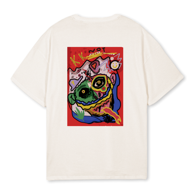 WZDM METHUSELAH_VW Vintage White Oversized Tee.