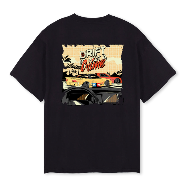 CRIME Black Oversized Tee.