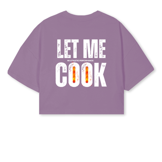 NKCROPLMCBLACK_P Purple Cropped Oversized Tee