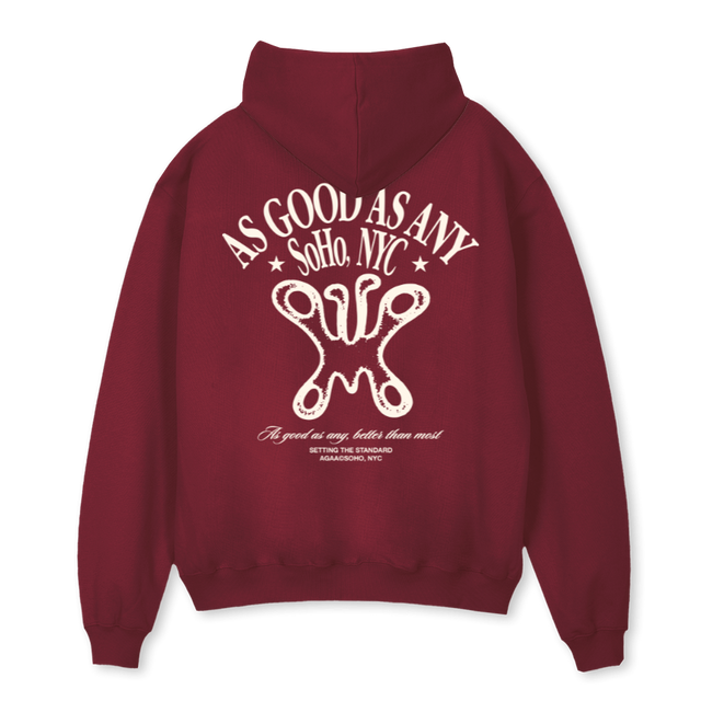 AAABUTTERFLY_BURG Burgundy Oversized Hoodie