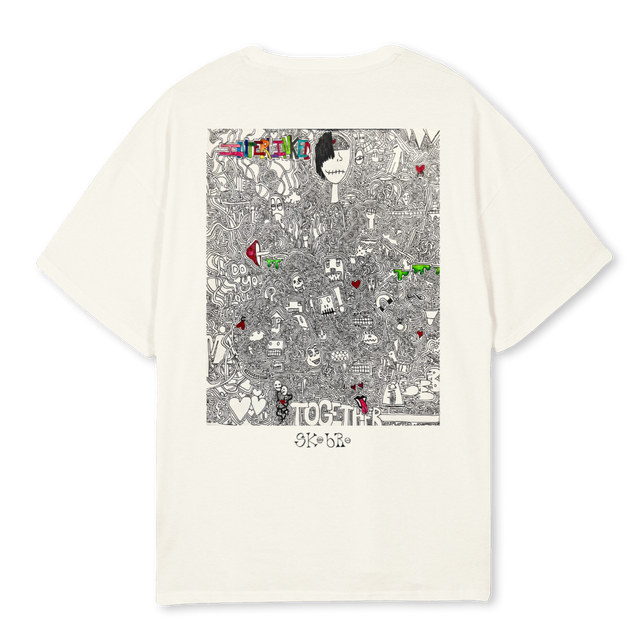 SKOBROXINTERLINKED Cream Oversized Tee.