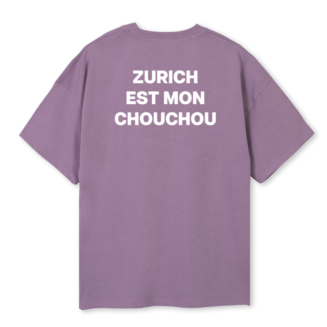 MONCHOUCHOUTWO_P Purple Oversized Tee.