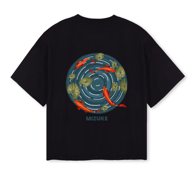 MIZUKE LAGO_B Black Oversized Boxy Tee