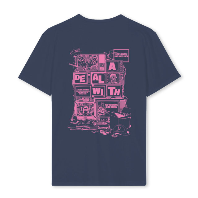 ADWLIVELTBLU_NV Navy Blue Regular Tee.