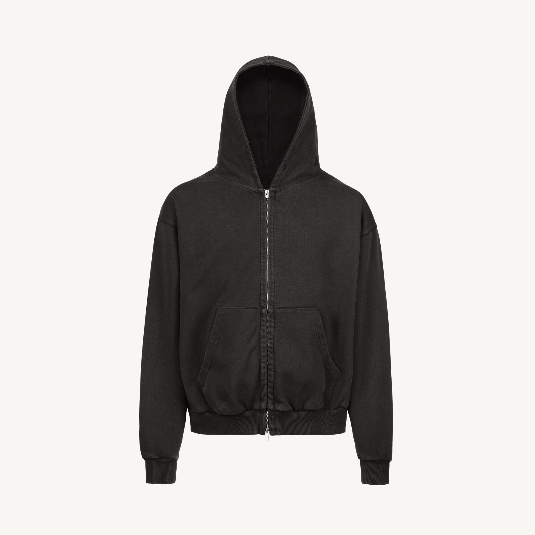 Vintage Black Oversized Zipped Hoodie Mockups. WATC STUDIO