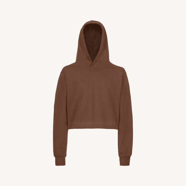 Vintage Brown Cropped Hoodie Mockups.