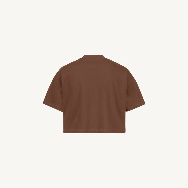 Vintage Brown Cropped Oversized Tee.