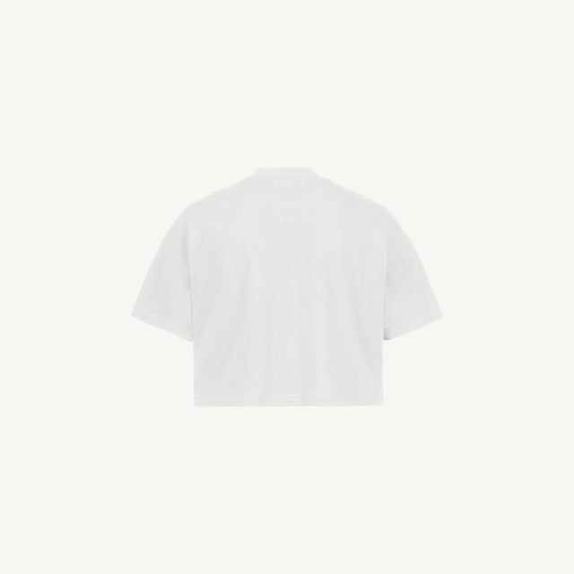 White Cropped Oversized Tee.