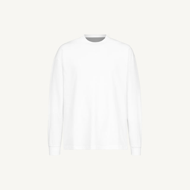 White Oversized LS Tee Mockups.