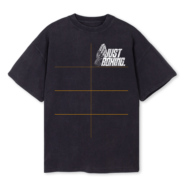 BOXERS PRAYER Vintage Black Oversized Tee.