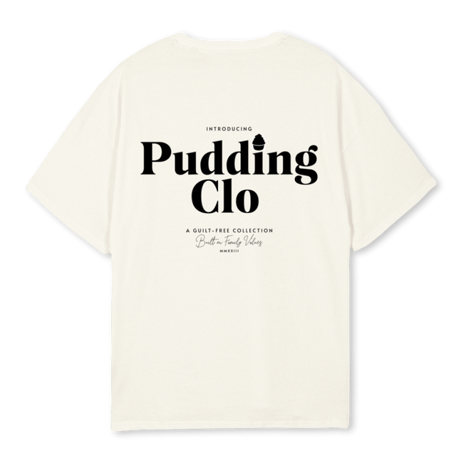 PUDDING Cream Oversized Tee.