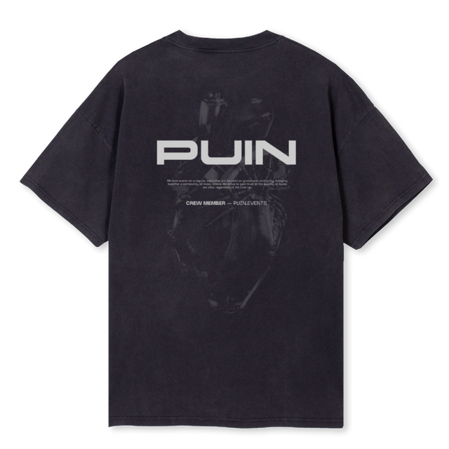 PUIN EXCL TEAM Vintage Black Oversized Tee.