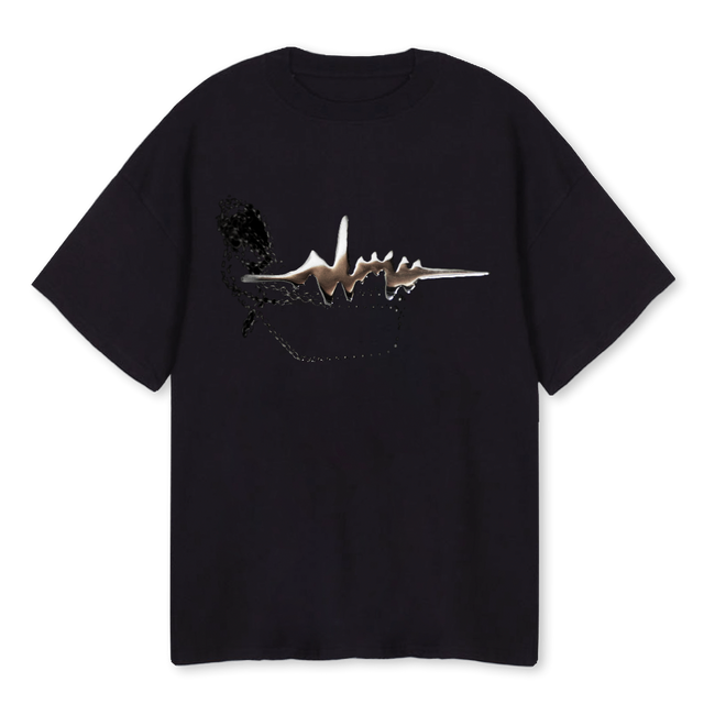 CHAIN Black Oversized Tee.