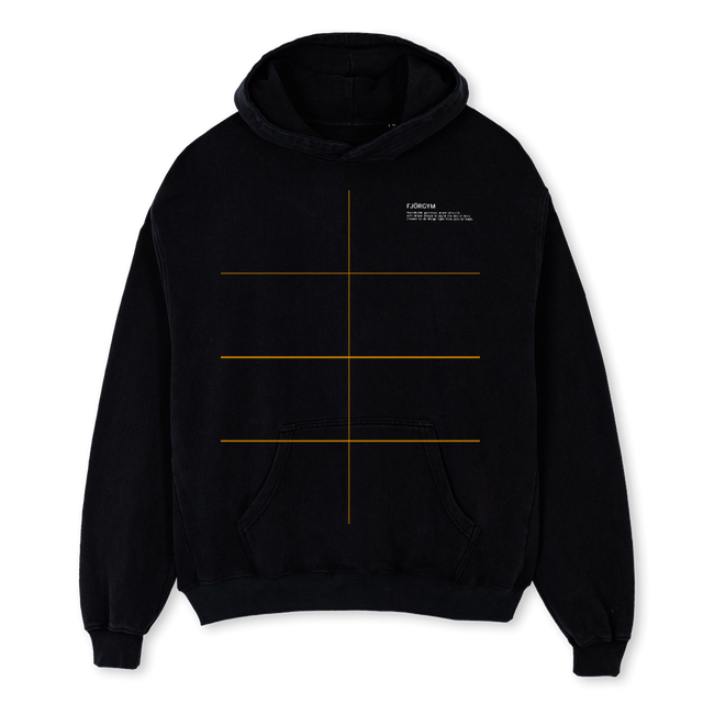 FJORGYM HOODIEX Black Oversized Hoodie.