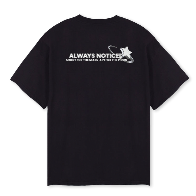 AN STARS Black Oversized Tee.
