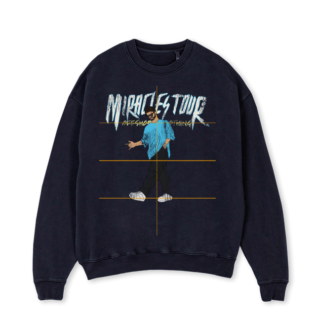 MT FINAL DISTRESSED Vintage Black Oversized Crewneck Sweater.