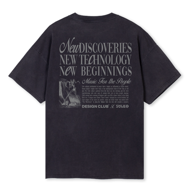 DSNCLUB X SULKO Vintage Black Oversized Tee.