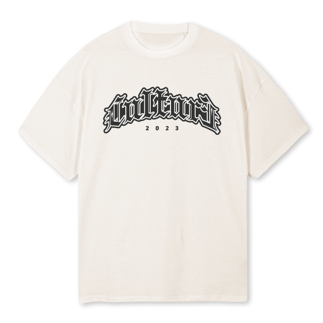 VINCULTEE Vintage White Oversized Tee.