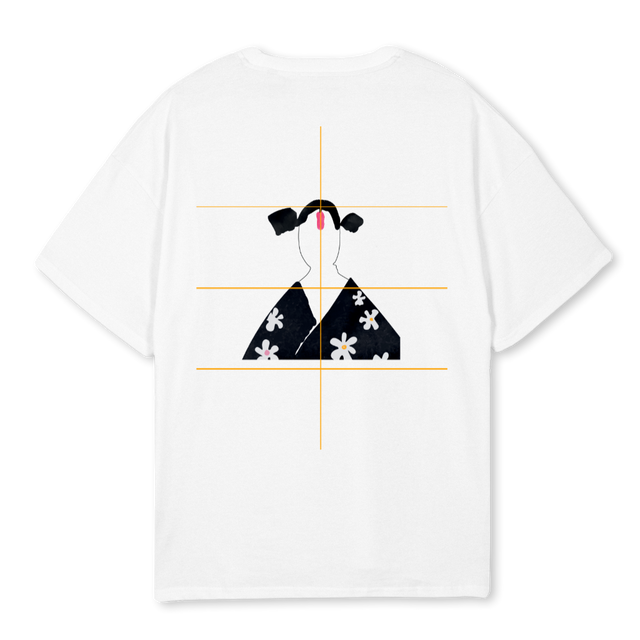 JAPANESE FACE White Oversized Tee.