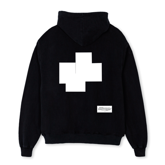 UNIFORM QB Black Oversized Hoodie.