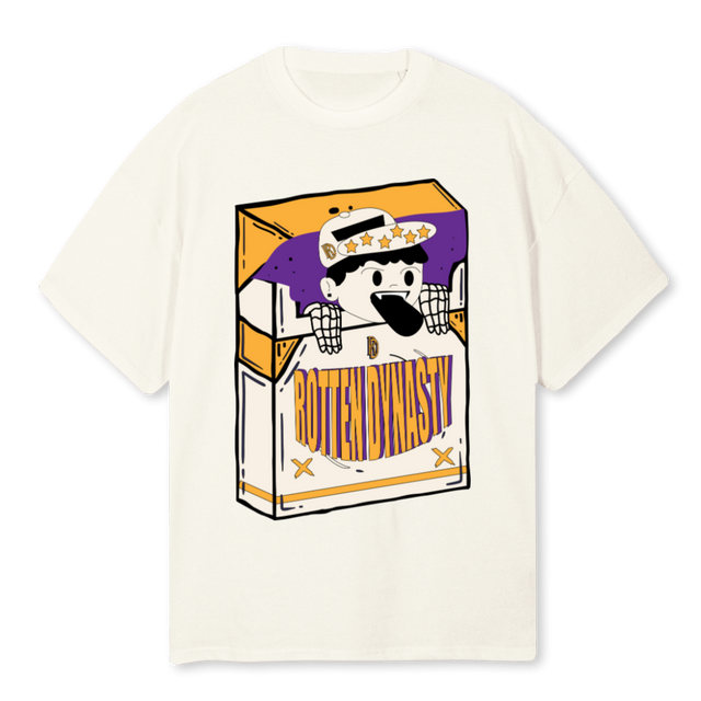 TOUGH LIFE Cream Oversized Tee.