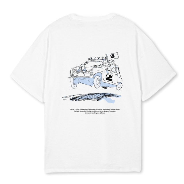 LEDEUXTROPHY White Oversized Tee.