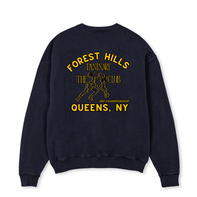 PANINARI WRESTLING Vintage Black Oversized Crewneck Sweater.