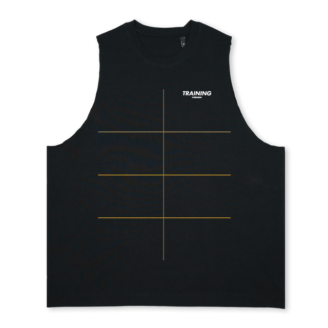 TRAINING VISION VEST Deep Black Oversized Vest.