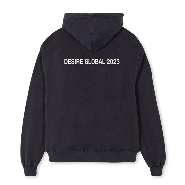 LOSTWARZIP Vintage Black Oversized Zipped Hoodie.