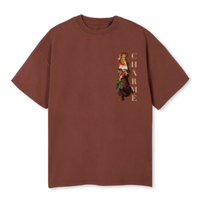 FACEFEAR Vintage Brown Oversized Tee.