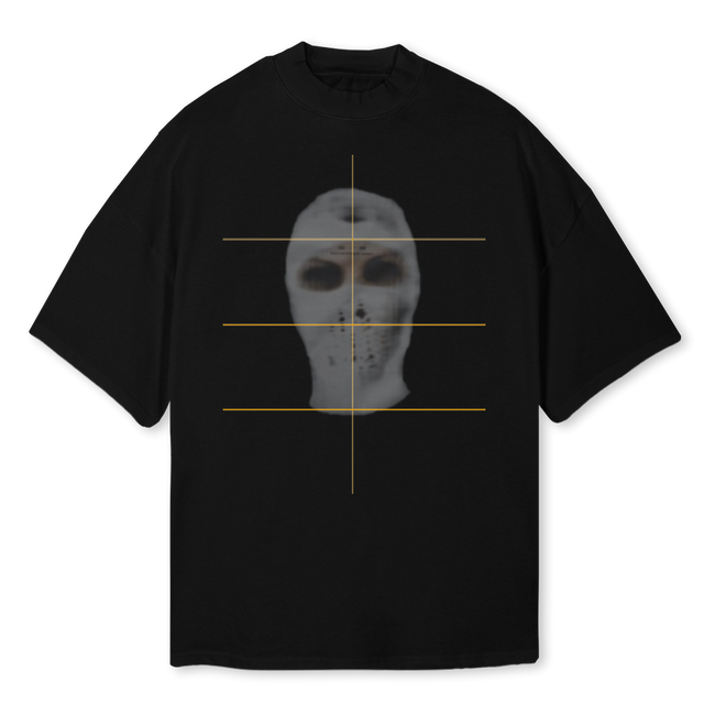 NCMASK Black Oversized Mock Neck Tee.