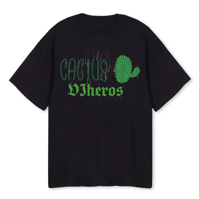 CACTUS Black Oversized Tee.