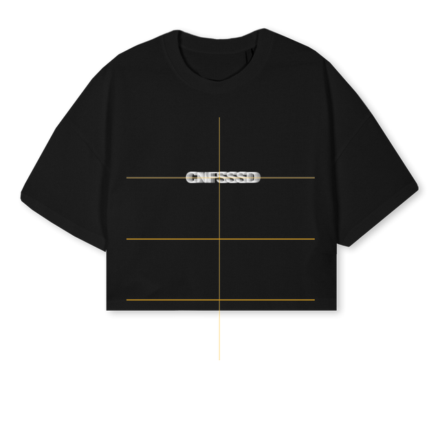 CNFSSSD CROPPED Black Cropped Oversized Tee.