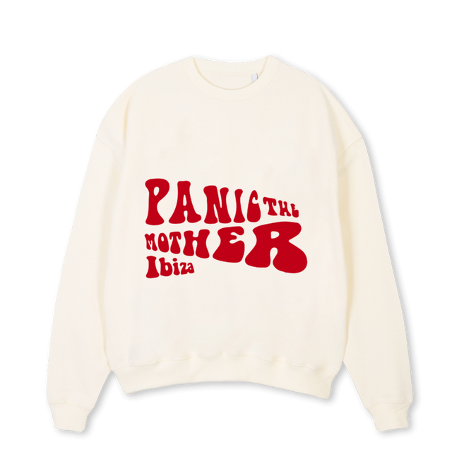 CREAMPTM Cream Oversized Crewneck Sweater.