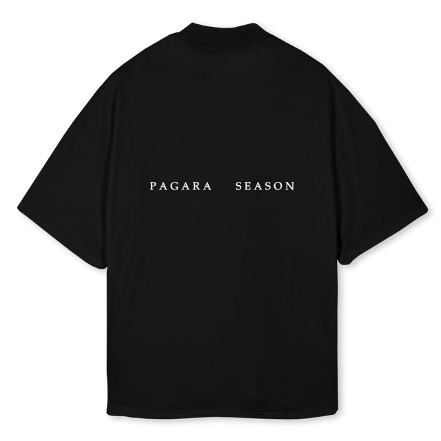 SANDI GREEK GOD Black Oversized Mock Neck Tee.