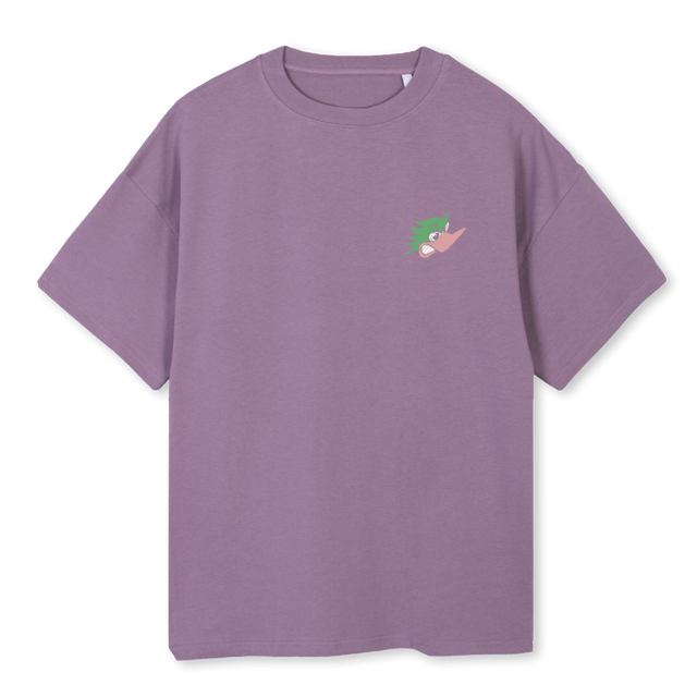 DUCKEXHAUSTPRPL Purple Oversized Tee.