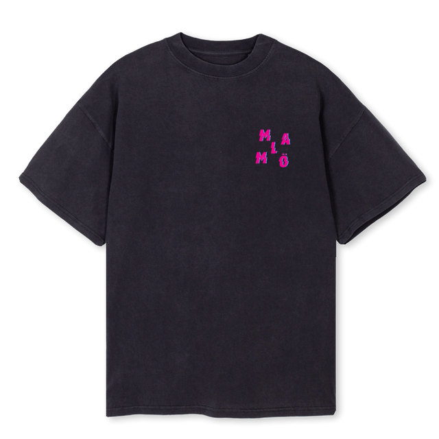 MALMODUCKWBLK Vintage Black Oversized Tee.