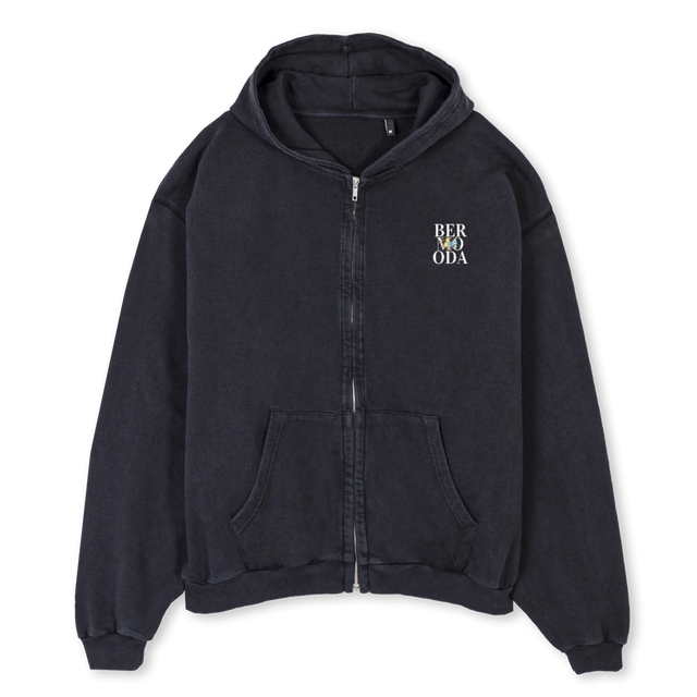JACKET Vintage Black Oversized Zipped Hoodie.