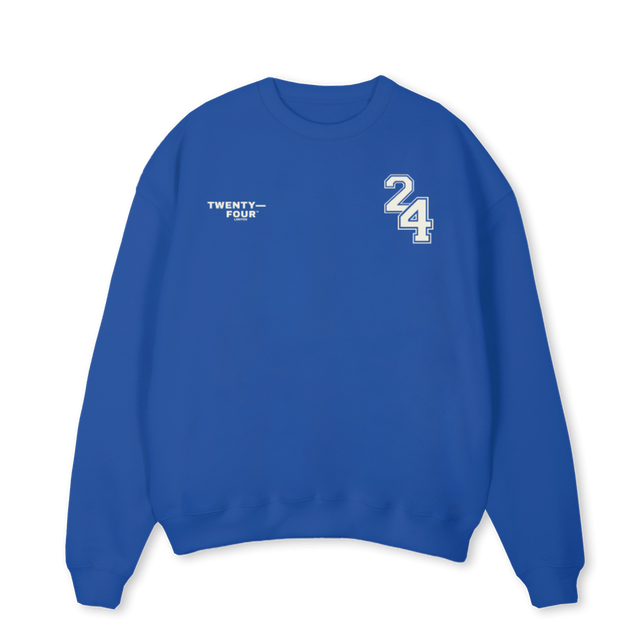 TFSWEATERBLUE Cobalt Blue Oversized Crewneck Sweater.