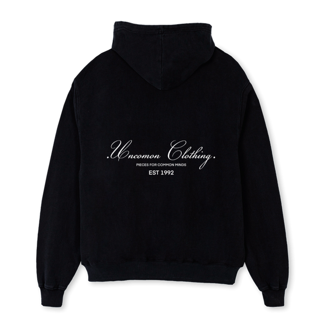 COMMON MINDS Black Oversized Hoodie.