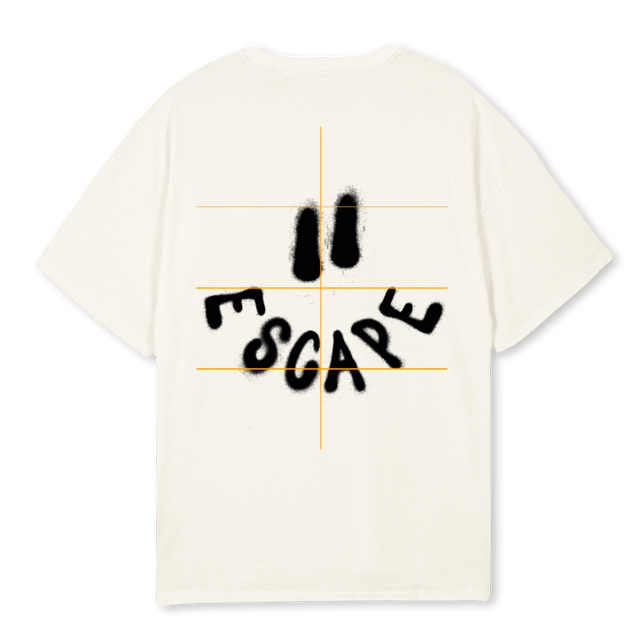 ESCAPECREAMTEE Cream Oversized Tee.